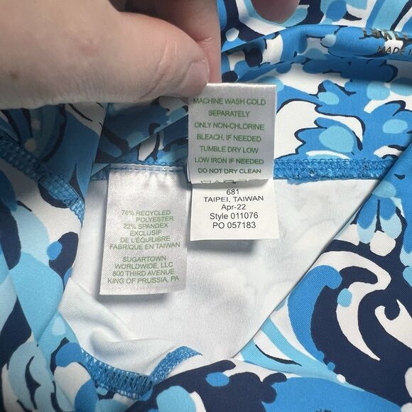 Lilly Pulitzer South Beach High Rise‎ Bike Short Luxletic Blue Athletic Small - Picture 5 of 6